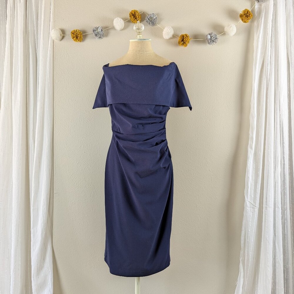 Vince Camuto Navy Off-the-Shoulder Cocktail Dress - Size 10